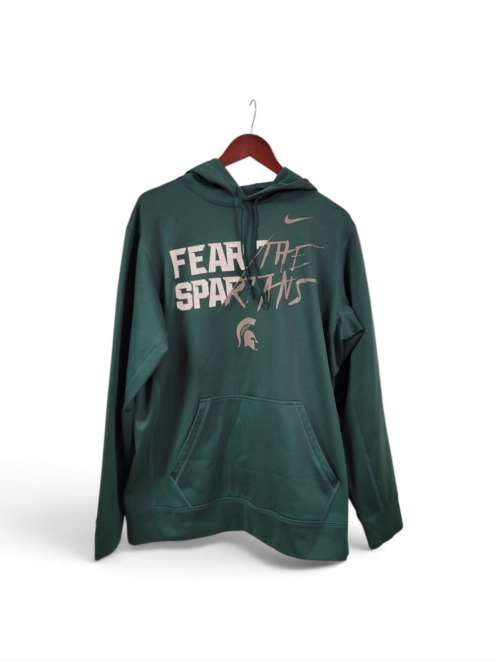 Nike Therma-Fit Green Michigan State Fear The Spartans' Pullover Hoodie Large